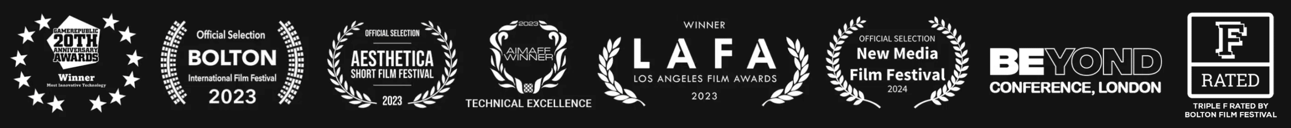 Laurels for awards and official selections for The Abandoned Library